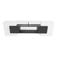 thumbnail image 7 of Royard Oaktree TV Stand with LED Lights for TVs up to 80" Unique Shape TV Media Console with Storage Cabinets and Glass Shelves High Gloss Entertainment Center for Living Room Bedroom, Black&White, 7 of 7
