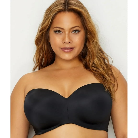 CURVY COUTURE Black Hue Smooth Strapless Multi-Way Bra, US 34DDD, UK 34E, NWOT