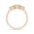 thumbnail image 2 of ANGARA Natural Three Stone Composite Diamond Ring in 14K Rose Gold for Women (Size-2.25mm| Color-K| Clarity-I3) | April Birthstone, Anniversary, Jewelry Gift for Women | Natural Diamond Ring, 2 of 9