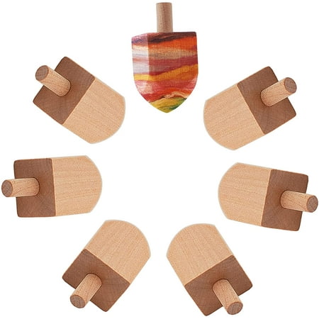 15PCS Wooden Dreidels Unfinished Wood Dreidel Blank Natural Ready to Decorate Perfect for Hanukkah Party Beige DIY