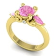 thumbnail image 2 of 2.50 Carat Fine Round Cut Pink Sapphire Gemstone Anniversary Ring for her 18K Yellow Gold Size 8.5 by Diamond-Capitals, 2 of 8