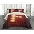 thumbnail image 3 of Ambesonne Letter F Quilted Bedspread Set 3 Pcs, Capital F Casino Disco, King Size, Ruby Yellow Black, 3 of 5