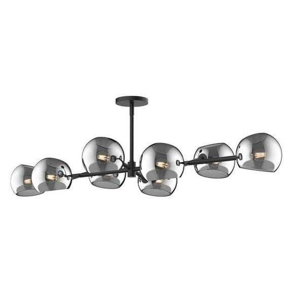 Alora Lighting Lp548848sm Willow 8 Light 48" Wide Linear Chandelier - Black