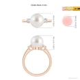 thumbnail image 5 of ANGARA South Sea Cultured Pearl Three Stone Ring with Diamonds in 14K Rose Gold for Women | June Birthstone, Birthday, Anniversary, Jewelry Gift for Women | Natural Pearl Ring, 5 of 9