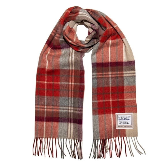 Heritage Traditions Brushed Unisex Wool Fringe Scarf, Check