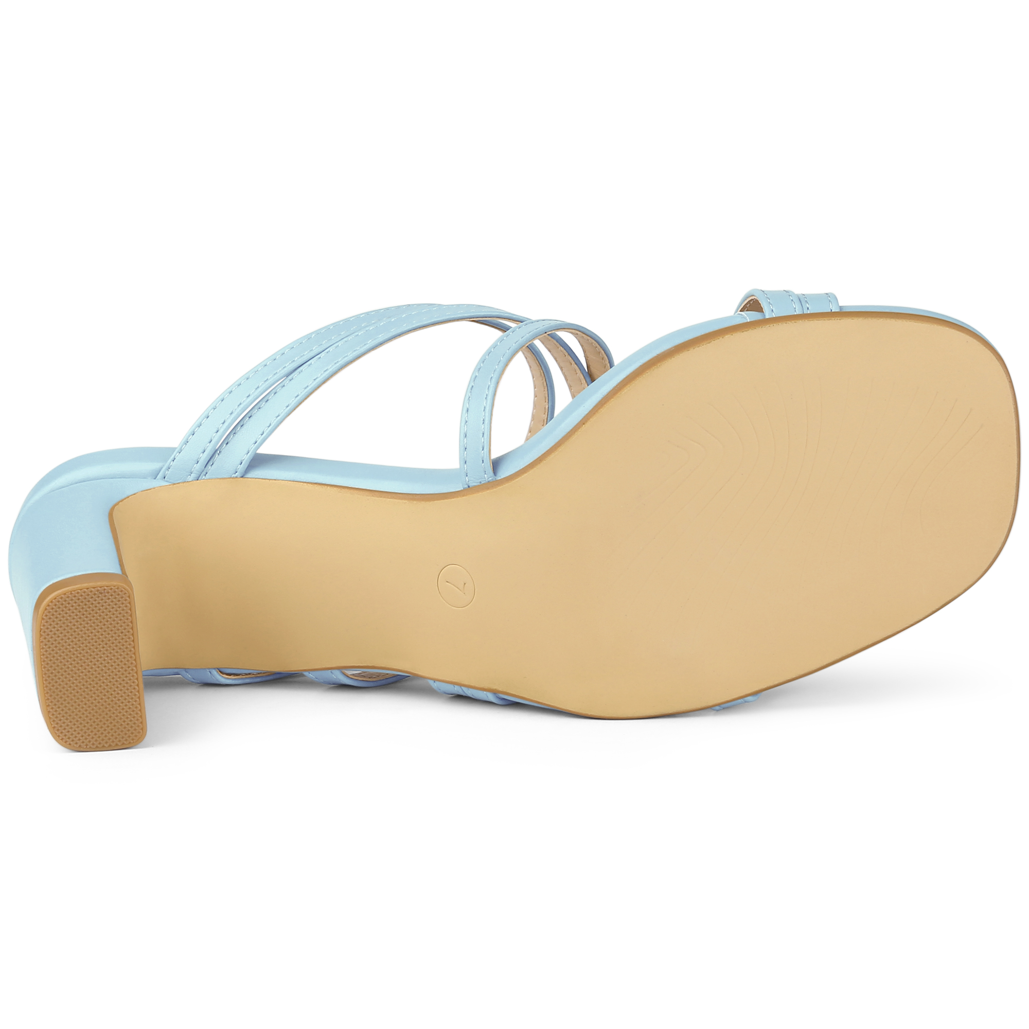 DARING DIVA Women's Sandals Block Heeleds Crisscross Strap Sandals Blue 10