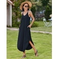 thumbnail image 4 of Zeagoo Summer Dresses for Women Casual Spaghetti Strap V Neck Sleeveless Dresses with Pocket, 4 of 9