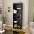 thumbnail image 2 of Corliving Hawthorn Engineered Wood 72" Tall 5 Shelf Bookcase in Midnight Black, 2 of 4