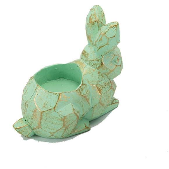 Support de Bougie de Pâques Oeuf Rabbit Décoration Animal Maison Fête Décoratif Bougeoir en Résine Ornements