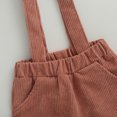 thumbnail image 5 of Okbabeha Toddler Baby Girls Doll Collar Ruffle Long Sleeve Linen Blouse Top+Corduroy Overalls Suspender Pants Vintage Fall Clothes Outfit, 5 of 7