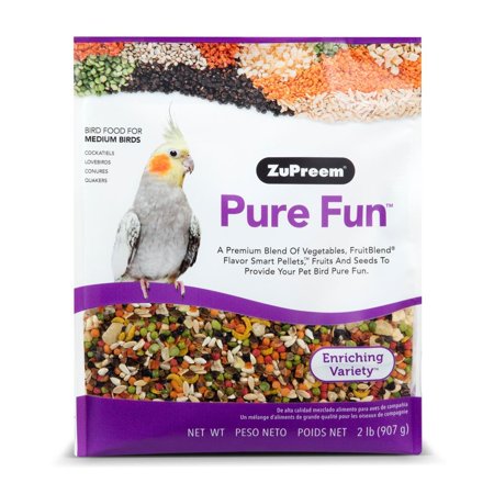 Pure Fun Bird Food, Available for Various Sizes 2lb - Medium Birds, Fast shipping,Brand (Best Cockatiel Pellet Brand)