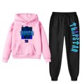 thumbnail image 1 of Trapstar Ensembles de Chandails à Capuchon pour Enfants Manches Longues Chandails Graphiques pour Garçons Filles Chandails Amples de Rue Trapstar Chandails + Pantalons de Survêtement Ensemble de 2 Chandails Classiques (Rose, 100), 1 of 4