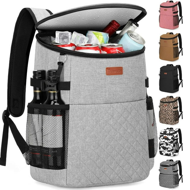 Mochila aislante a prueba de fugas Cooler Tuwubi para 30 latas, gris