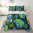 thumbnail image 2 of Erosebridal Gamepad Bedding Twin Size,Modern Video Games Bed Set,Blue Green Black Bedding Sets Twin Size For Teens,Super Cozy Room Decoration Reversible,7pcs, 2 of 6