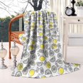 thumbnail image 2 of Yellow Lemon Fruit Slices White Pattern Blanket,Comfortable Soft Flannel Throw Blanket,All Season,Warm Lightweight Blankets for Sofa Bed Couch Living Room Chair,40"x50", 2 of 4