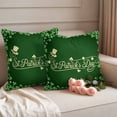 thumbnail image 2 of St. Patrick's Day Pillow Covers 2 Pack Vintage Country Green Shamrocks Leaf Ombre Green Pillowcase Waterproof Outdoor Throw Pillow Cover for Patio Garden Square Cushion 16”x16”, 2 of 9