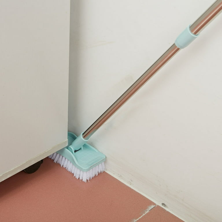 Adjustable Floor Scrub Brush Adjustable Long Handle Scrubber Cleaning Tile Bathroom Bathtub Black/Beige