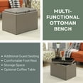 thumbnail image 3 of Convenience Concepts Designs4Comfort Accent Storage Ottoman, Taupe Gray Faux Leather, 3 of 10