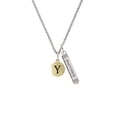 thumbnail image 2 of Delight Jewelry Goldtone Capital Letter - Y - Pebble Disc - Silvertone Mother Daughter Bar Charm Necklace, 23", 2 of 4