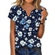 thumbnail image 1 of Camiseta de Manga Corta de Verano para las Mujeres de Moda sin Posicionamiento de Impresión, Blusa de Color Sólido con Cuello en V para la Primavera Y el Verano, 1 of 7