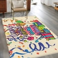 thumbnail image 2 of Happy Birthday Area Rugs 3x5 ft Ribbon Cake Gift Balloon Modern Celebration Washable Rug Non Slip Indoor Carpet Absorbent Floor Mat for Living Room Bedroom Dining Room, 2 of 9