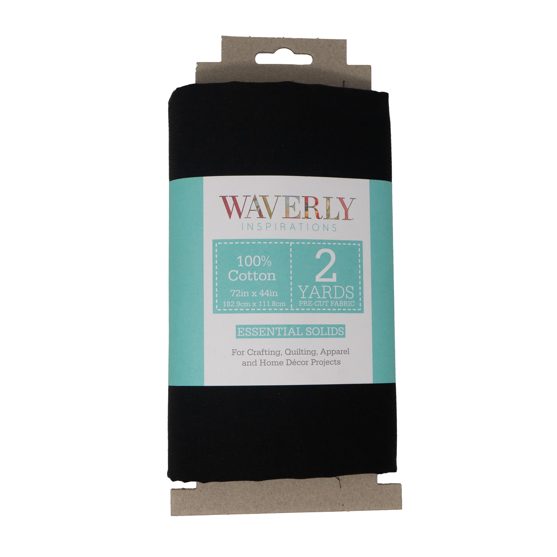 (2 pack) Waverly Inspirations 2 Yard Cut 100% Cotton Solids Fabric, Onyx, 44" Wide for Quilting & Sewing