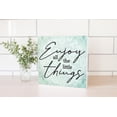 thumbnail image 2 of Enjoy Little Things Mint Scroll 10 x 10 Wood Tabletop Sign Plaque, 2 of 4