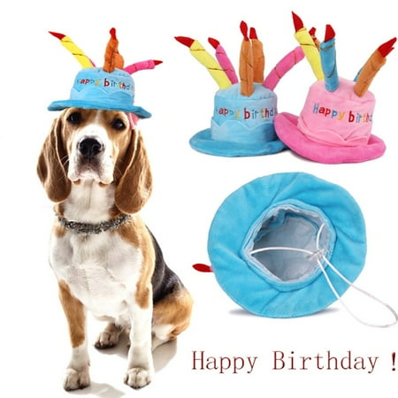ZEDWELL 2019 Cute Pet Cat Dog Caps Happy Birthday Hat With Cake Candles Design Party Teddy Poodle Kawaii Cute Style Pet