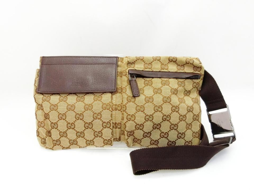 Gucci - Gucci Brown Monogram GG Belt Bag Fanny Pack Waist Pouch Bum Bag 235975 - 0 ...