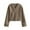 Brown, variant on ZZwxWA Fall Contrast Stitching Jackets For Women Long Sleeve V Neck Buttons Cropped Coat Streetwear In Outerwear Tops Fashion Women's Casual Jacket Contrast Color