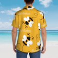 thumbnail image 6 of Goofa Cute Bee Butterfly Yelllow Hawaiian Shirt for Men, Unisex Summer Beach Casual Short Sleeve Button Down Shirts,Aloha Tropical Floral print shirt-Small, 6 of 9