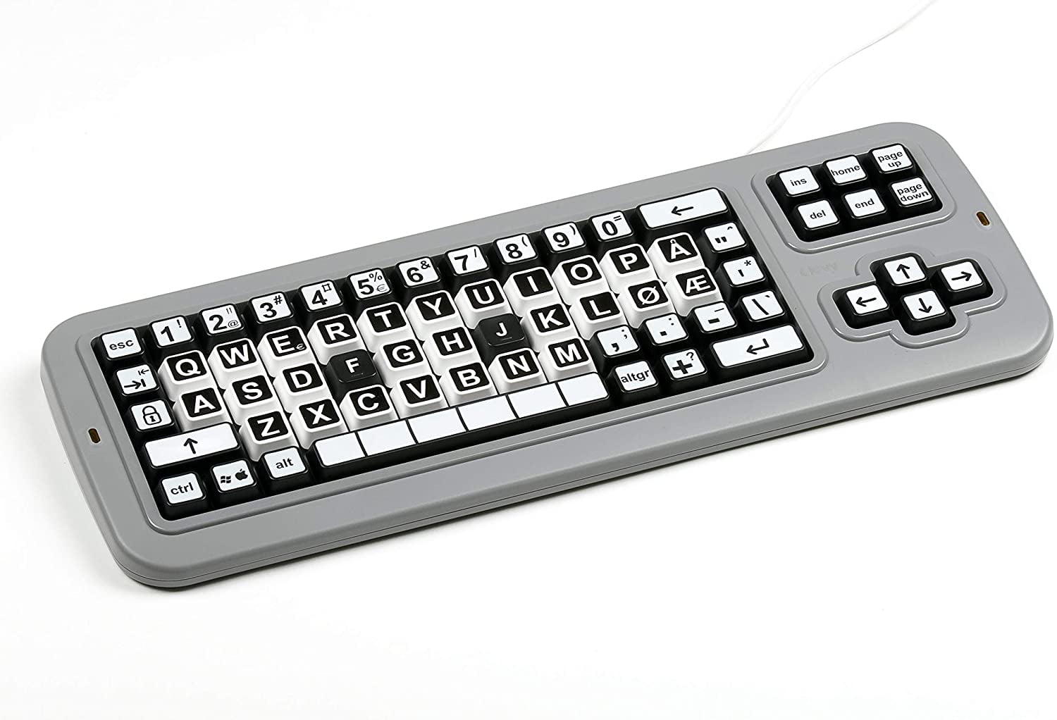 Clevy Contrast Norwegian Computer Keyboard with Uppercase/Lowercase White Lettering 102548