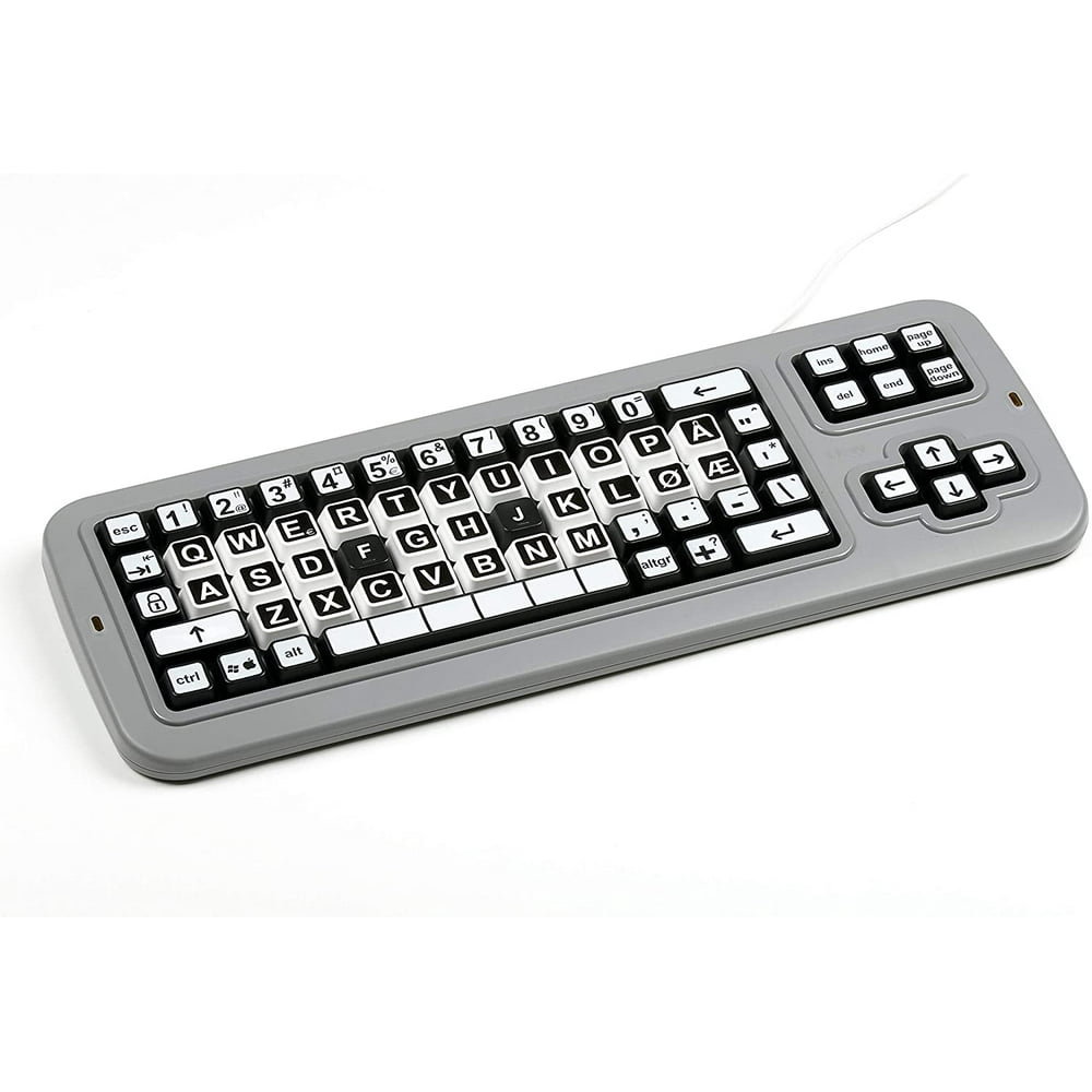 Clevy Contrast Norwegian Computer Keyboard with Uppercase/Lowercase