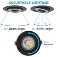 thumbnail image 4 of Luxrite 4 Inch Gimbal LED Recessed Light 11W=75W 5CCT Selectable 2700K-5000K 1000LM Dimmable Damp Rated Black 6 Pack, 4 of 7