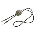 thumbnail image 4 of Moranse Bolo Tie Golden Initial Letter A to Z In Western Cowboy Horseshoe Style with Cowhide Rope Necktie(J), 4 of 4
