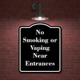thumbnail image 2 of No Smoking or Vaping Near Entrances BLACK Aluminum Composite Sign 20''x24'', 2 of 9