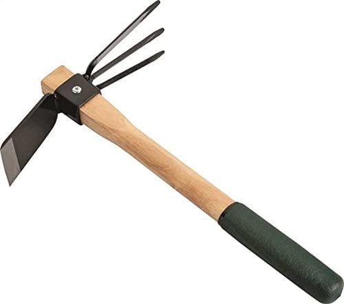 Edward Tools Hoe and Cultivator Hand Tiller - Carbon Steel Blade - Heavy Duty for loosening Soil, Weeding and Digging - Rubber Ergo Grip Handle - Rust Proofç