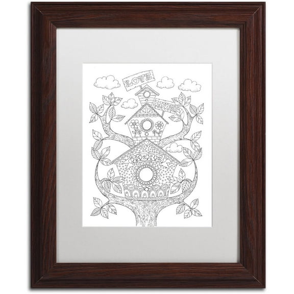 Trademark Fine Art "Letters and Words 12" Canvas Art by Hello Angel, White Matte, Wood Frame