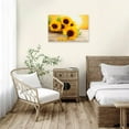 thumbnail image 5 of Sunflower Canvas Wall Art Sunflowers Print Painting Yellow Floral Picture Bathroom Kitchen Decor Frame Ready to Hang (Sunflower - 1, 11x14inch (28x35cm)), 5 of 6