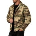 thumbnail image 5 of Delconic Mens Corduroy Jacket Loose Casual Turn Down Collar Long Sleeve Button Front Overshirt Camouflage Print Fall Winter Top Earthy Yellow L, 5 of 8