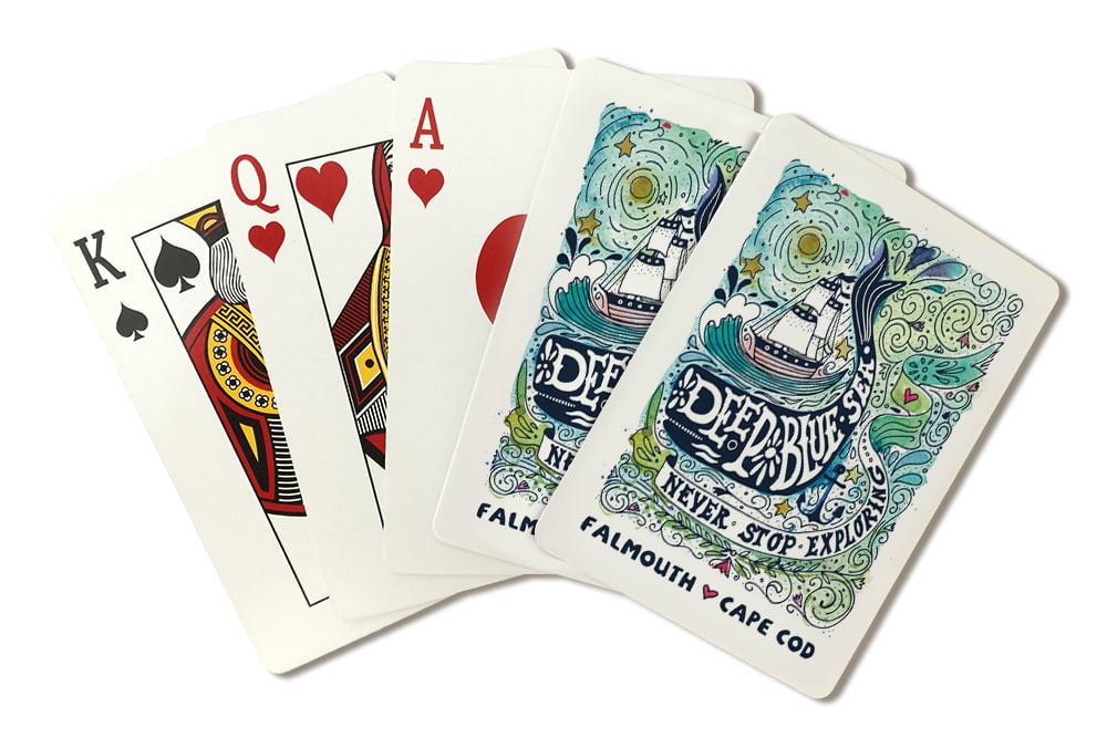 Falmouth, Massachusetts, Watercolor Whale, Deep Blue Sea, Nautical Art