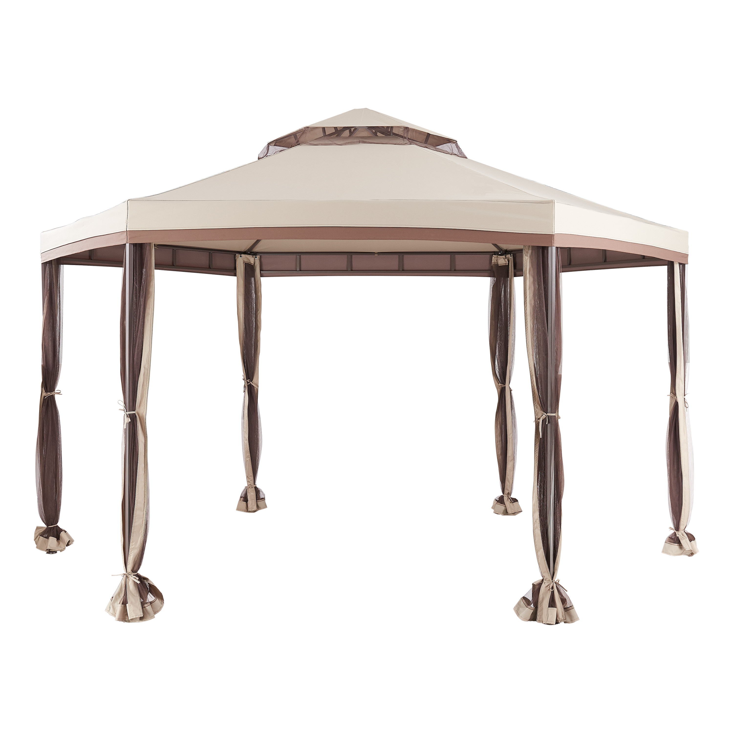 Mainstays 13' Messner Isle Hexagon Gazebo with Netting