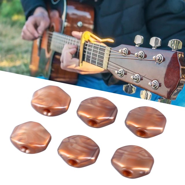 6Pcs Guitar Tuning Peg , Plastic Tuner Key Cover Machine Head Knob Pretty Design Broad Utility For Folk Electric Guitars