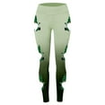 thumbnail image 3 of MKLEKYY Leggings deportivos para mujer Leggings para entrenamiento para mujer Leggings con estampado navideño de bloques de color Leggings suaves y elásticos 318, 3 of 4