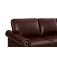 thumbnail image 4 of 3-Seater Sofa, Upholstered PU Leather Sofa Chair with Storage Drawer, Wood Legs, Large Back, Nail Decoration, 82.68"  Modern Accent Sofa Couch for Living Room, Guest Room, Burgundy, 4 of 8