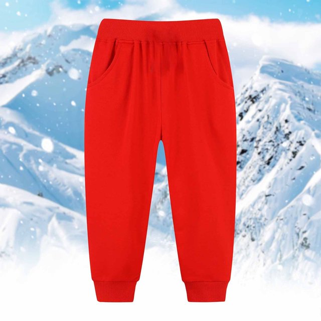 HAJGJP Pantalon de Survêtement Uni pour Enfants avec Bas Froncés Pantalon à Capuchon de Taille Moyenne Garçons Mode Printemps 2024 Pantalon Rouge, 3-4 Ans