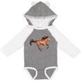 thumbnail image 3 of Inktastic Galloping Brown Horse-stylized illustration Boys or Girls Long Sleeve Baby Bodysuit, 3 of 5