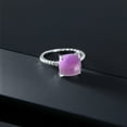 thumbnail image 5 of Gem Stone King Cushion Cabochon Purple Amethyst 4.42 Ct 925 Sterling Silver Ring (Size 6), 5 of 5