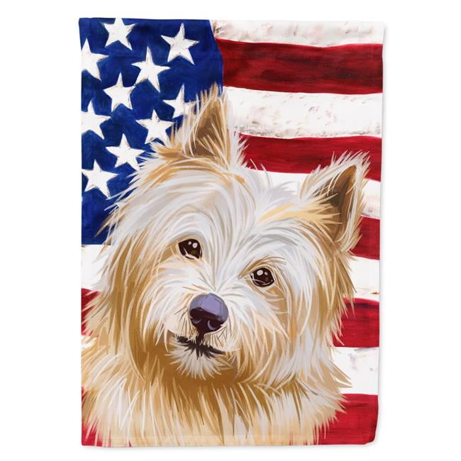 Caroline's Treasures Norwich Terrier Dog American Flag Garden Flag ...