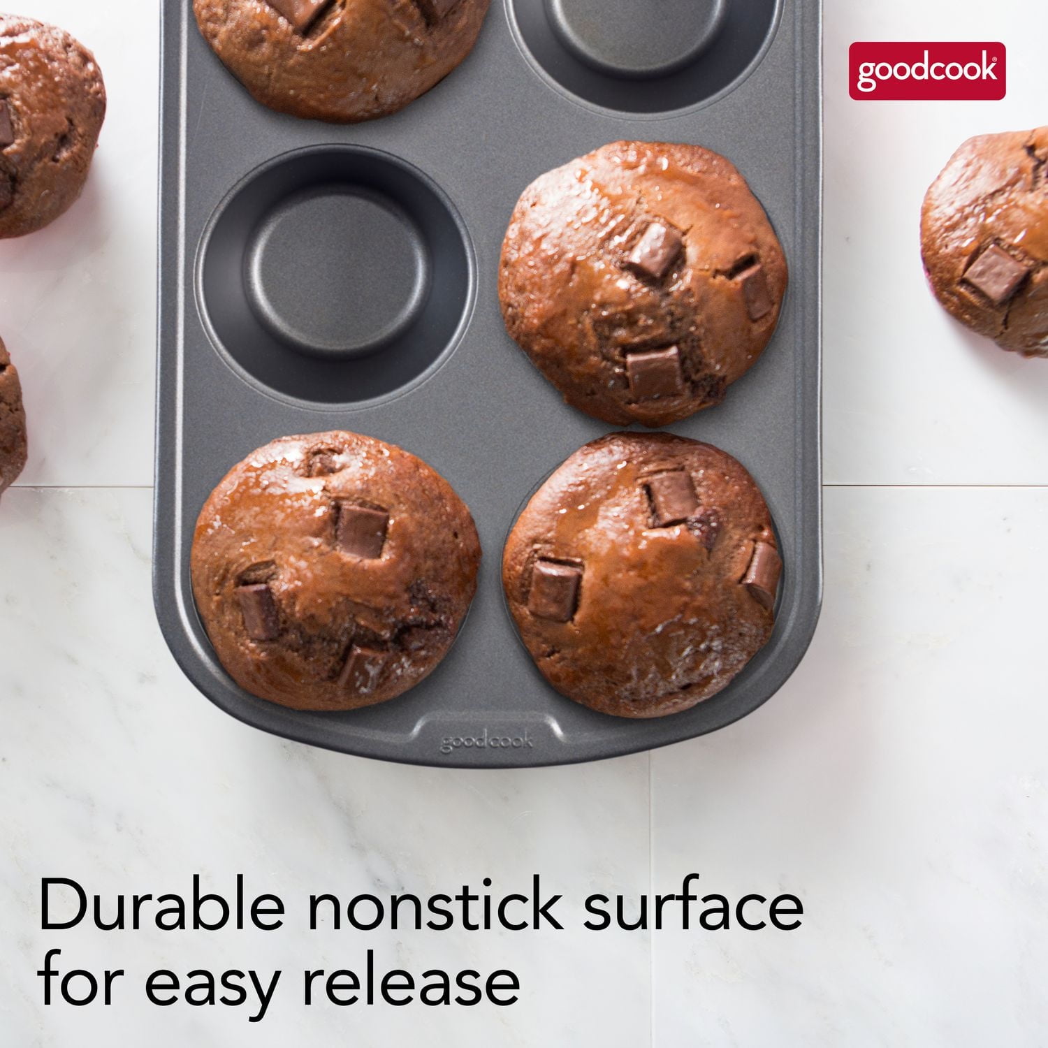 Goodcook Non-Stick Texas Muffin Pan, 6 Cup, Muffin Pan